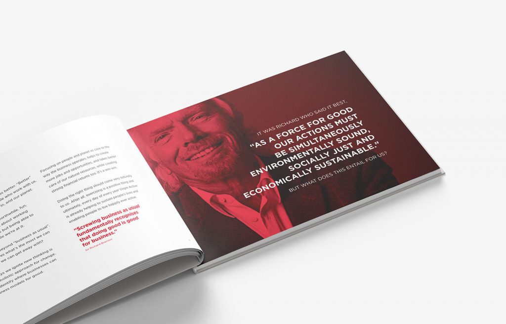 Richard Branson annual report spread