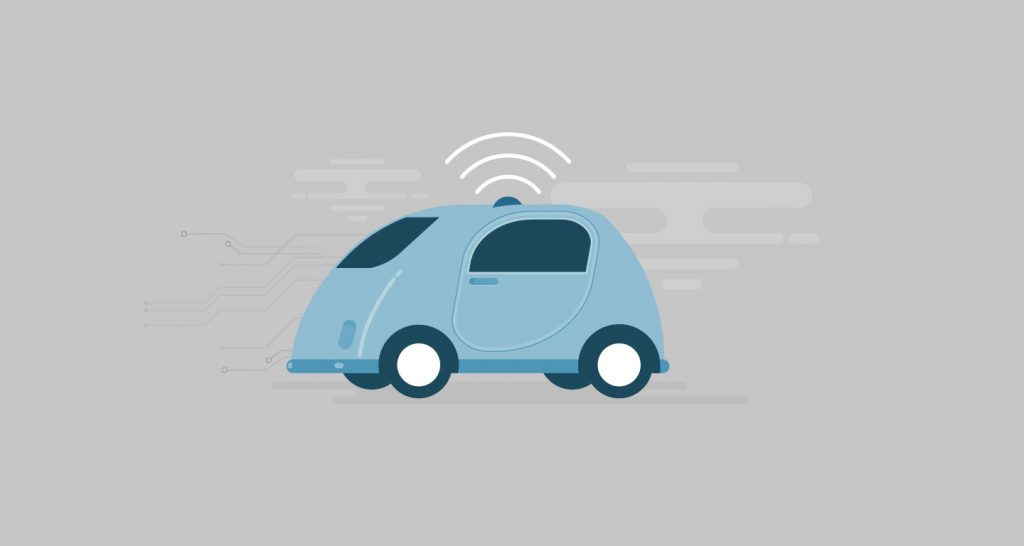 5G animated explainer video self-driving car illustration