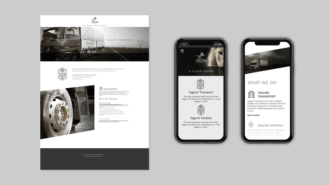 Tagumi fintech branding responsive webpage designs