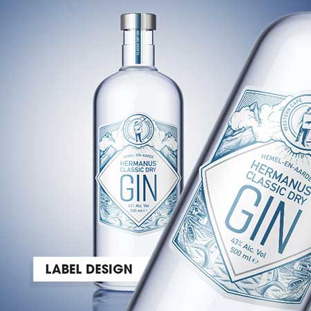 Hemel En Aarde Gin label design