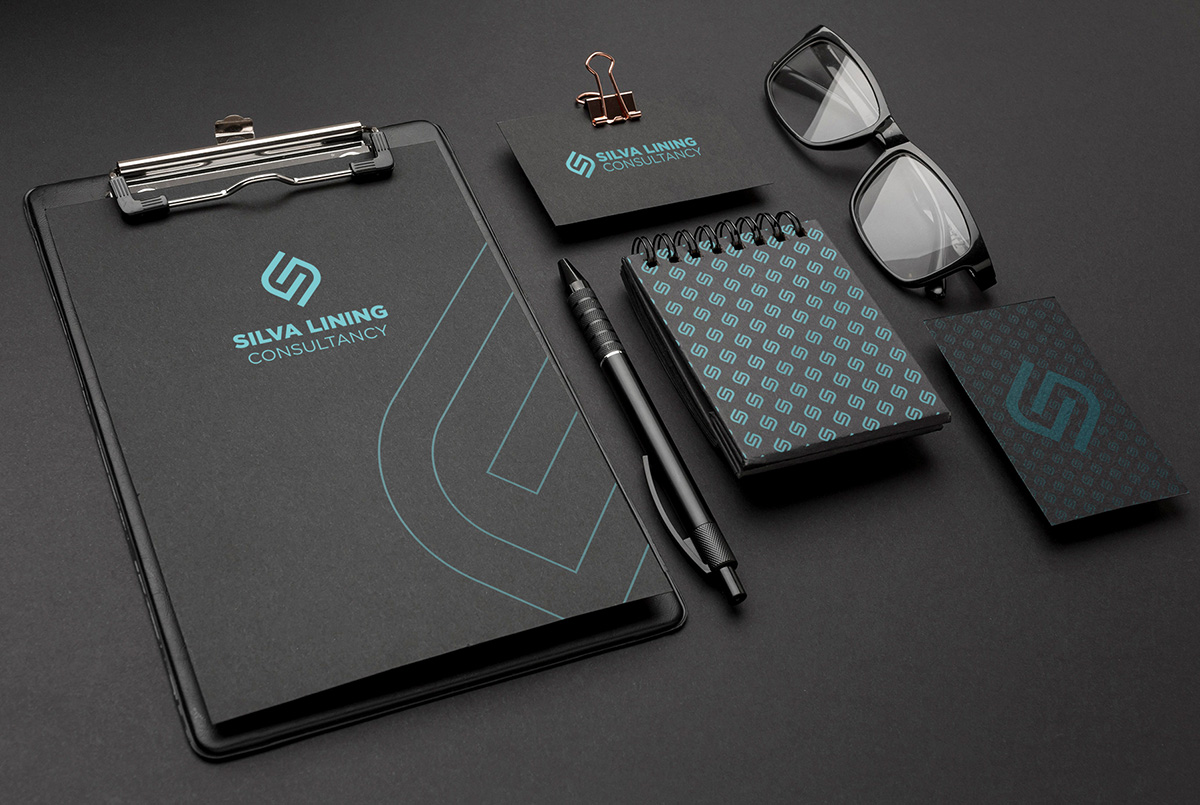 corporate identity design stationery for silva lining consultancy