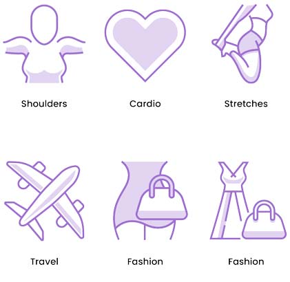 Female Personal Trainer Icon Set