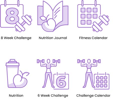 Female Personal Trainer Iconography Set