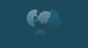 Illustration of an AI robot head opening