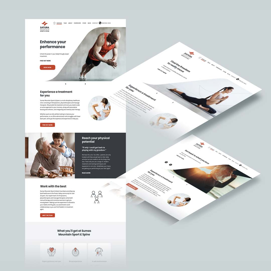 chiropractor brand design website page design example