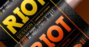RIOT craft beer labels closeup
