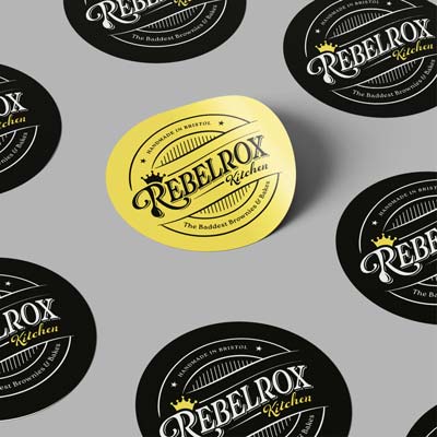Stickers with branding for an artisanal bakery