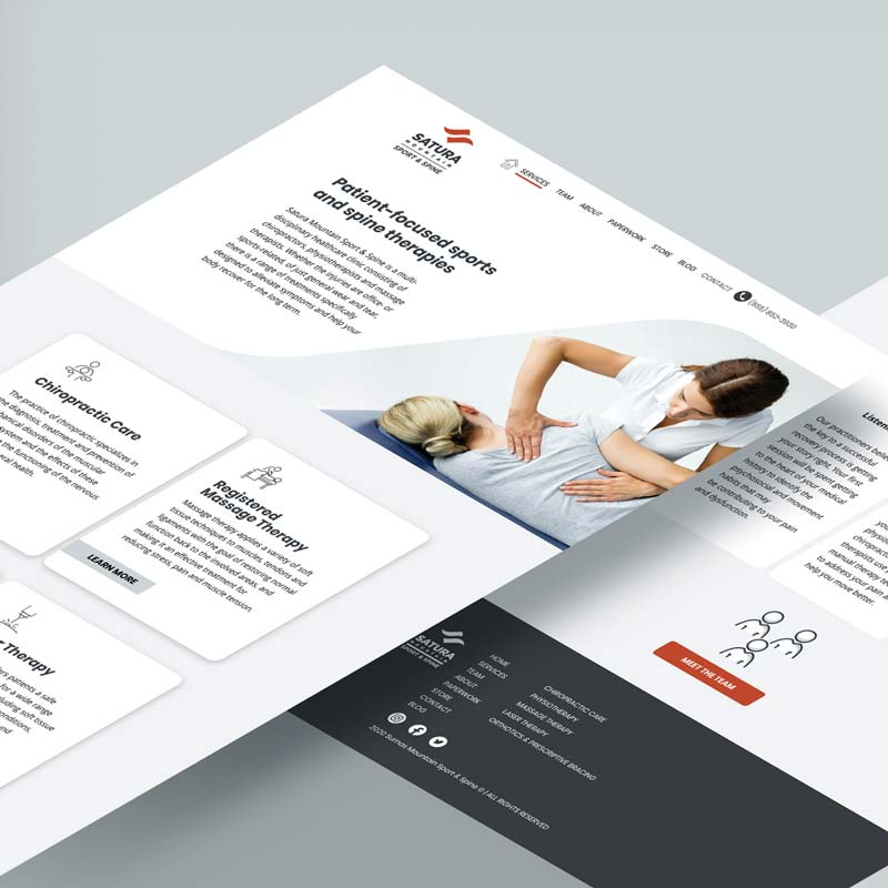 chiropractor brand design website page design example