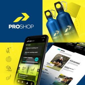 golf brand identity collage