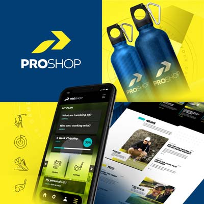 golf brand identity collage