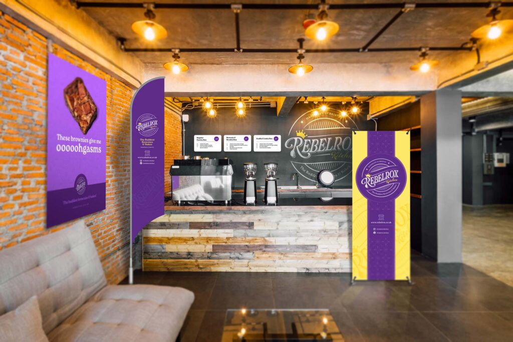 Interior of a pop-up coffee bar and artisanal bakery